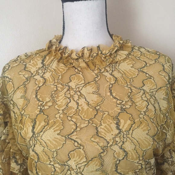 Zara yellow lace top. Small - Picture 2 of 5